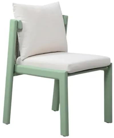 Nancy Mint Green and Cream Outdoor Dining Chair