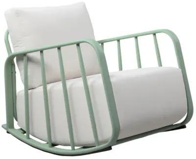 Violette Mint Green and Cream Outdoor Rocking Chair