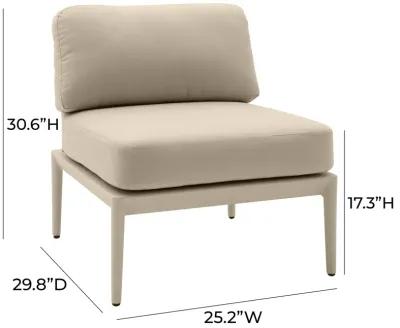 Kapri Taupe Modular Outdoor Armless Chair