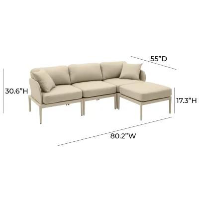 Kapri Taupe Modular Outdoor Sectional