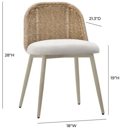 Alexa Cream Performance Fabric Outdoor Dining Chair