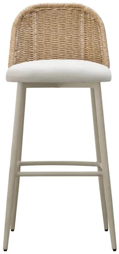 Alexa Cream Performance Fabric Outdoor Barstool