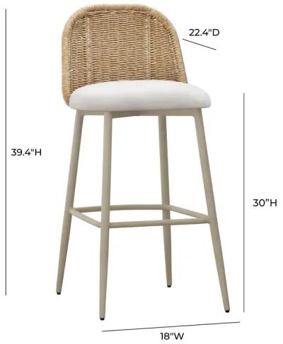 Alexa Cream Performance Fabric Outdoor Barstool