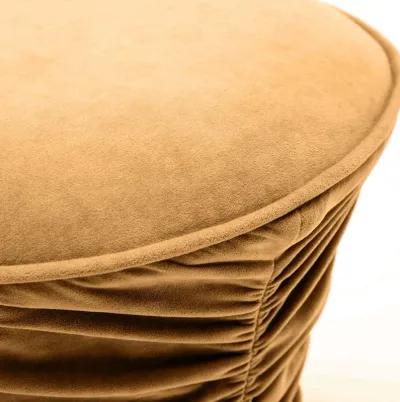 Bounce Dark Terracotta Ruched Velvet Adjustable Ottoman