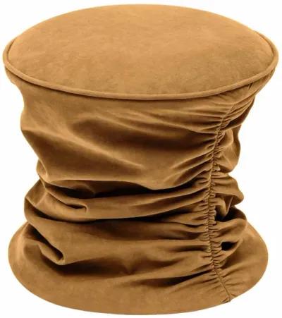 Bounce Dark Terracotta Ruched Velvet Adjustable Ottoman