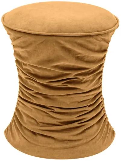 Bounce Dark Terracotta Ruched Velvet Adjustable Ottoman