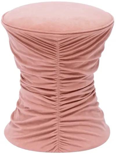 Bounce Rose Pink Ruched Velvet Adjustable Ottoman