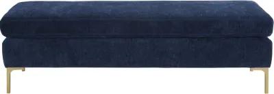 Delilah Navy Textured Velvet Bench