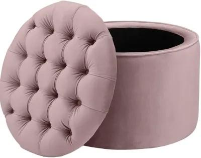 Queen Mauve Velvet Storage Ottoman