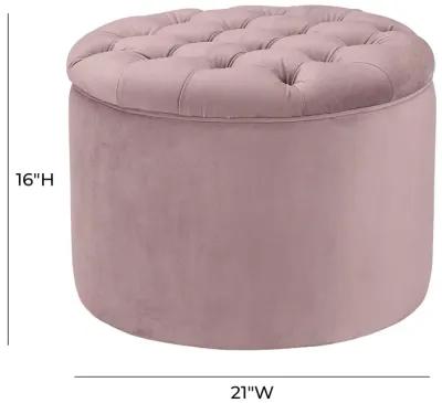 Queen Mauve Velvet Storage Ottoman