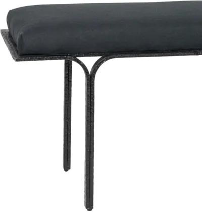 Bryn Black Linen Bench