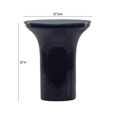 Cassandra Midnight Blue Glass Flared Side Table