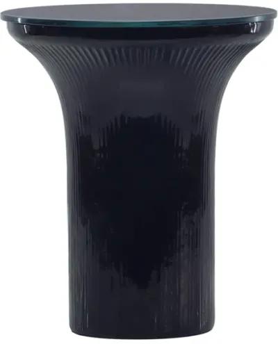 Cassandra Midnight Blue Glass Flared Side Table