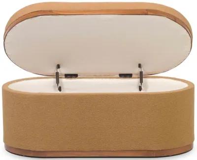 Olivier Peach Boucle Oval Storage Ottoman