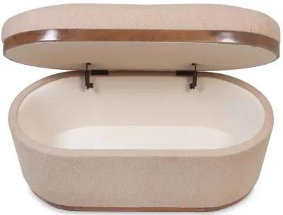 Olivier Ivory Boucle Oval Storage Ottoman