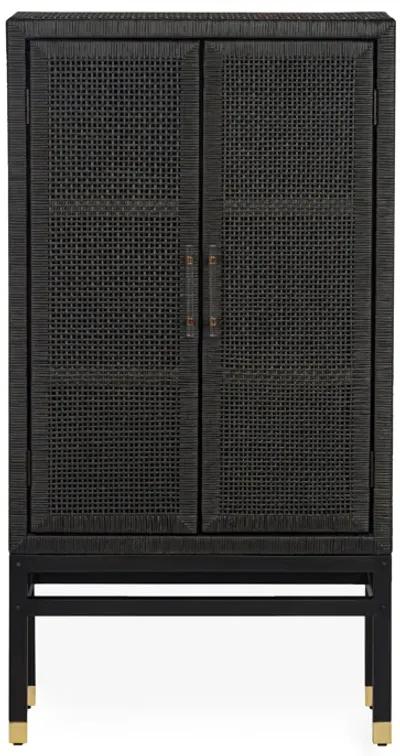 Amara Charcoal Woven Rattan Cabinet