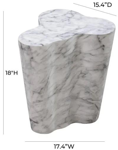 Slab Marble Short Side Table