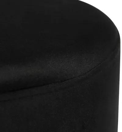 Ivy Black Velvet Ottoman