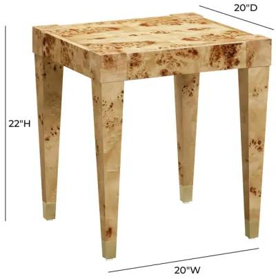 Brandyss Natural Burl End Table