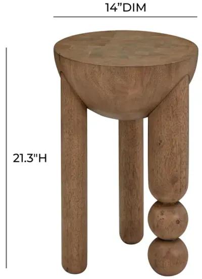 Morse Cognac Wooden Accent Table