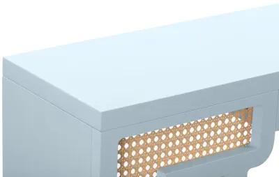 Suzie Pastel Blue & Rattan Console Table