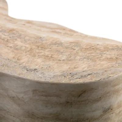 Slab Faux Travertine Short Side Table