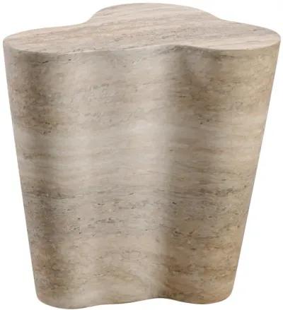 Slab Faux Travertine Short Side Table