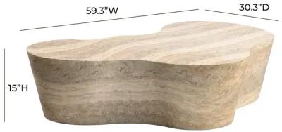 Slab Faux Travertine Coffee Table