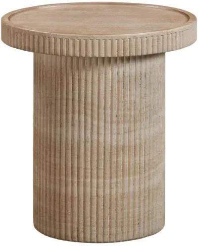 Darcy Faux Travertine Concrete Side Table