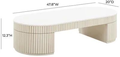 Bella Cream Oval Coffee Table