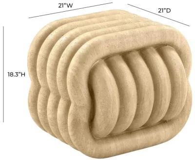 Love Knot Faux Travertine Indoor / Outdoor Accent Stool