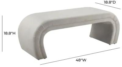 Kenya Light Grey Velvet Bench