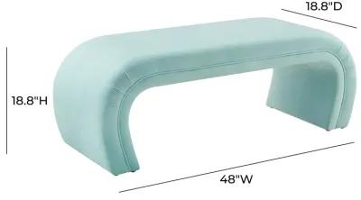 Kenya Bright Blue Velvet Bench