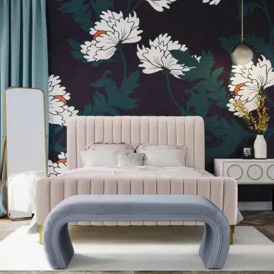 Kenya Sea Blue Velvet Bench