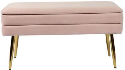 Ziva Blush Velvet Storage Bench