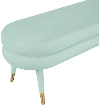 Betty Sea Foam Green Velvet Bench