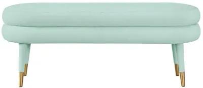 Betty Sea Foam Green Velvet Bench