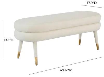 Betty Cream Velvet Bench