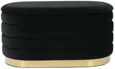 Lillian Black Velvet Storage Bench