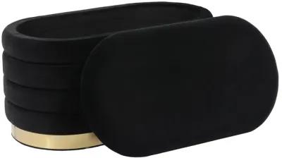 Lillian Black Velvet Storage Bench