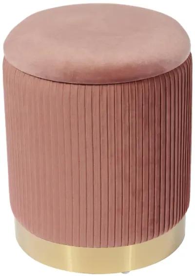 Zoe Blush Velvet Storage Ottoman