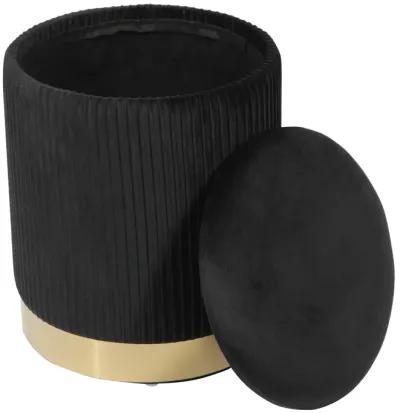 Zoe Black Velvet Storage Ottoman