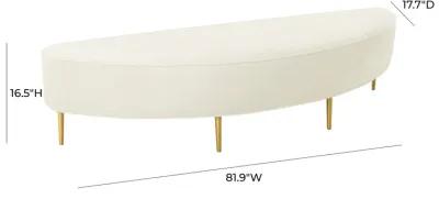 Bianca Cream Velvet King Bench