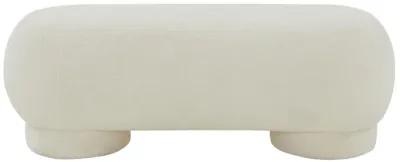 Mara Cream Vegan Shearling Ottoman