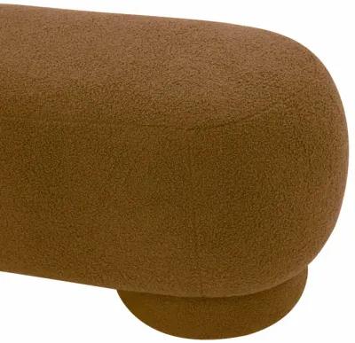 Mara Cinnamon Brown Vegan Shearling Ottoman