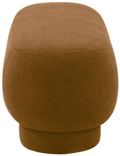 Mara Cinnamon Brown Vegan Shearling Ottoman