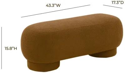 Mara Cinnamon Brown Vegan Shearling Ottoman