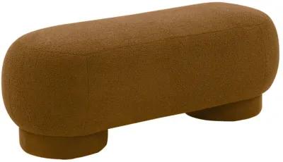 Mara Cinnamon Brown Vegan Shearling Ottoman