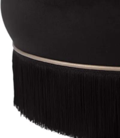 Lakka Black Velvet Ottoman