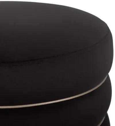 Lakka Black Velvet Ottoman